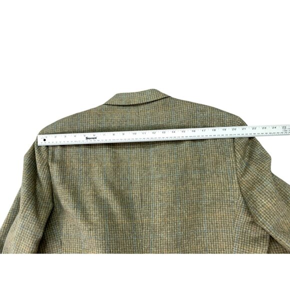 Bill Blass Mens Sz 44R Camel Hair Blazer Coat In Brown Plaid Check Made In USA - Picture 16 of 16